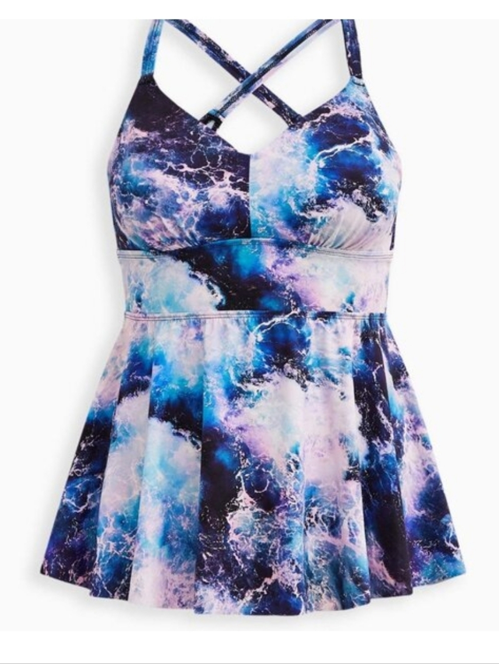 Torrid Swim Colorful Racerback Tankini Purple Size 4 D/DD